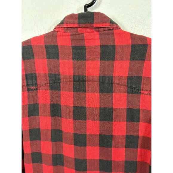 Vintage RL Polo Country Shirt Shaket Mens 4XB Flannel Plaid Pearl Snaps Red - Picture 11 of 11